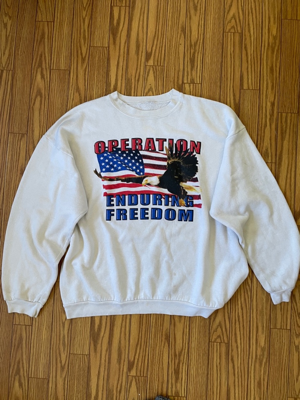 Vintage 90s graphic crewneck sweatshirt pullover “operation enduring freedom”